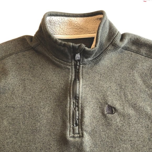 G.H. Bass 1/4 Zip XXL Khaki Green Sweater Sherpa - Picture 4 of 6